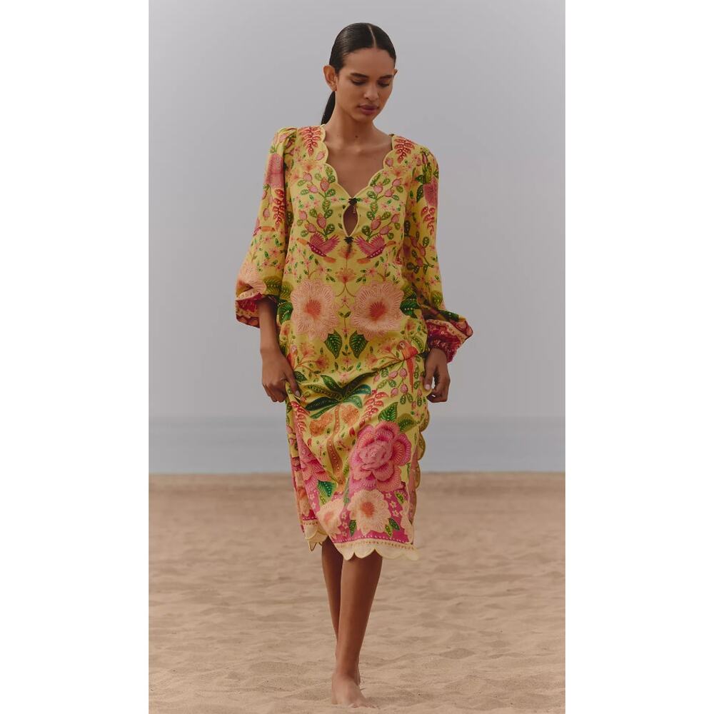 Farm Rio x Anthropologie Long-Sleeve Midi Dress